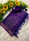 Kt 2114 Mul Cotton Silk Printed Bandhej Sarees